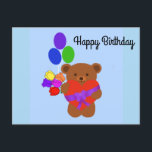Happy Birthday Cute Teddy Bear #4 Briefkaart<br><div class="desc">Cute Teddy Bear #4</div>