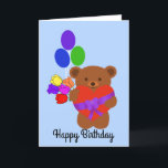 Happy Birthday Cute Teddy Bear #4 Kaart<br><div class="desc">Cute Teddy Bear #4</div>