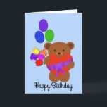 Happy Birthday Cute Teddy Bear #4 Kaart<br><div class="desc">Cute Teddy Bear #4</div>