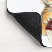 Happy Birthday - Cute Tiger met Cupcake Muismat (Hoek)