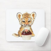 Happy Birthday - Cute Tiger met Cupcake Muismat (Met muis)