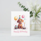 Happy Birthday Dachshund Dog  Briefkaart (Staand voorkant)