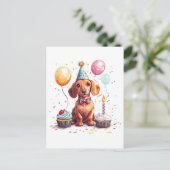 Happy Birthday Dachshund Dog  Feestdagenkaart (Staand voorkant)