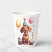 Happy Birthday Dachshund Dog  Papieren Bekers (Achterkant)