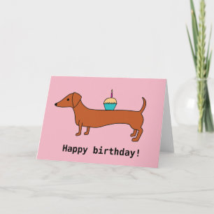 Happy Birthday Dachshund Kaart