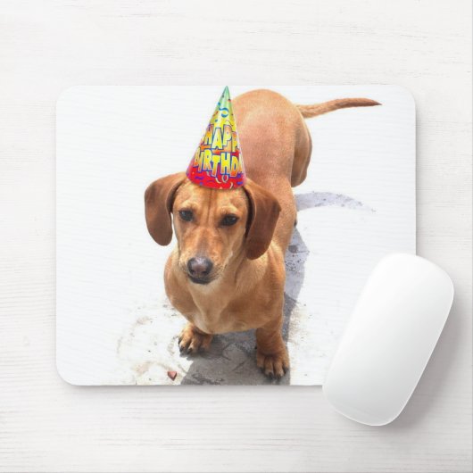 Happy Birthday Dachshund Mousepad Muismat (Met muis)