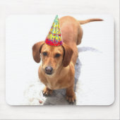 Happy Birthday Dachshund Mousepad Muismat (Voorkant)