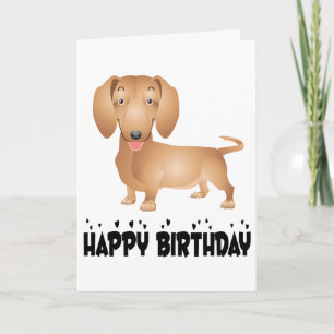 Happy Birthday Dachshund Puppy Dog Note Card Kaart