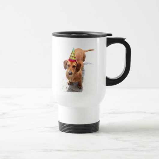 Happy Birthday Dachshund Travel Mug Reisbeker (Rechts)