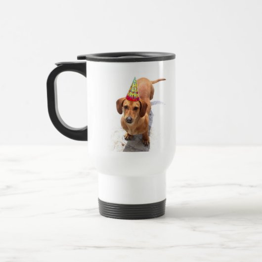 Happy Birthday Dachshund Travel Mug Reisbeker (Links)
