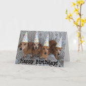 Happy Birthday Dachshund Wenskaart Kaart (Gele Bloem)