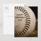 Happy Birthday Dad Baseball Briefkaart (Voorkant / Achterkant)