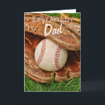 Happy Birthday Dad Baseball with Mitt Kaart<br><div class="desc">Perfect for any baseball fan's birthday! A baseball and mitt in the tall summer grass - totally customizable for you to personalize as you please!</div>