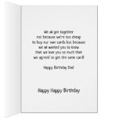 Happy Birthday Dad Cute Puffin Birds Animal Humor (Binnen (Rechts))