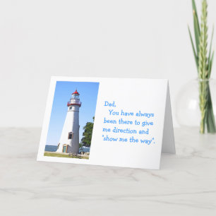 "Happy Birthday Dad", foto van de vuurtoren Bedankkaart