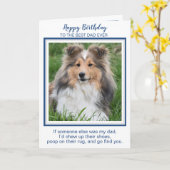 Happy Birthday Dad Funny Dog Worlds Beste Hond Pap Kaart (Gele Bloem)