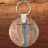 Happy Birthday Dad-graphics Sleutelhanger (Voorkant)