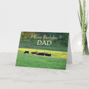 Happy Birthday DAD-Koeien in de wei. Kaart