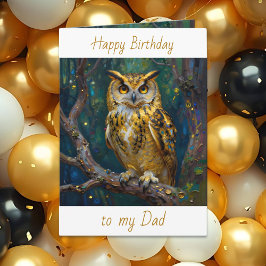 Happy Birthday Dad | Owl Themed Kaart