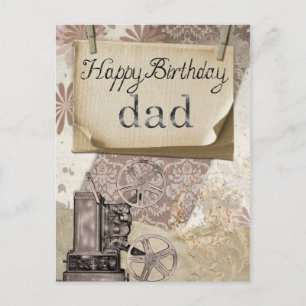 Happy Birthday Dad Retro Briefkaart