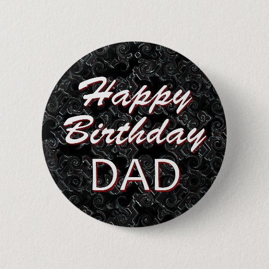 Happy Birthday DAD Ronde Button 5,7 Cm (Voorkant)