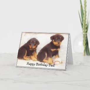 Happy Birthday Dad Rottweiler wenskaart Kaart