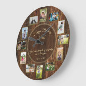 Happy Birthday Dad Rustic Wood Photo Template Grote Klok (Hoek)