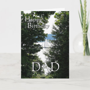 Happy Birthday Dad-Sailboot door bomen Kaart