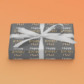 Happy Birthday Dad Silver & Gold Text Gift Wrap Cadeaupapier