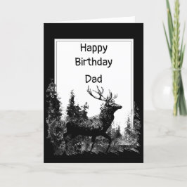 Happy Birthday Dad Stag, Deer Animal Kaart