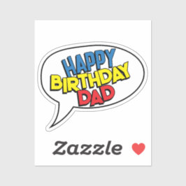 HAPPY BIRTHDAY DAD Stripboek Pop Art Sticker