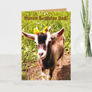 Happy Birthday Dad vanaf Kind Card (met geit) Kaart