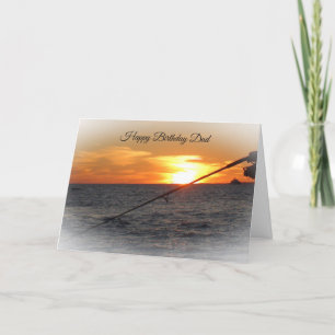 Happy Birthday Dad, Vist op Sunset Card Kaart