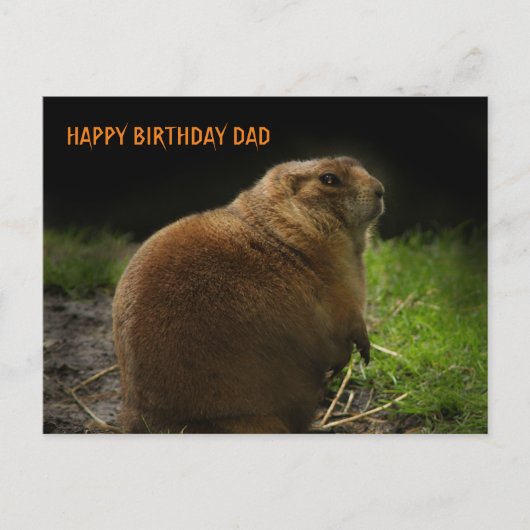 HAPPY BIRTHDAY DAD Woodchuck Groundhog Afbeelding Briefkaart (Voorkant)