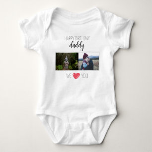 HAPPY BIRTHDAY DADDY BABY BODYSUIT PERSONALISEERD