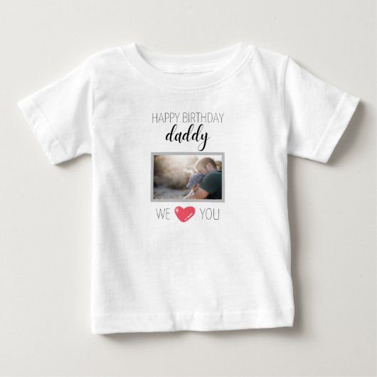 HAPPY BIRTHDAY DADDY BABY T-SHIRT PERSONALISEERD (Voorkant)