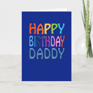 Happy Birthday Daddy leuk kleurrijk Wenskaart Kaart