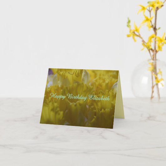 Happy Birthday Daffodils  Kaart (Gele Bloem)