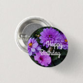 Happy Birthday Dahlia Lila & Petunia #1-3 Button (Voorkant /achterkant)