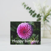Happy Birthday Dahlia Pink Paradise #1 Briefkaart (Staand voorkant)