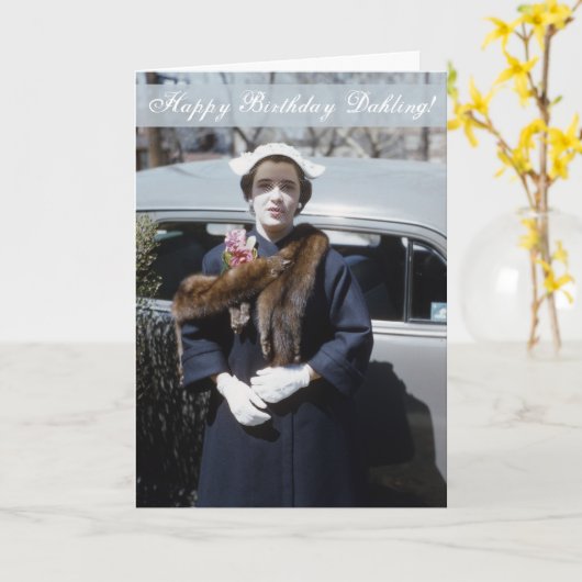 Happy Birthday Dahling Diva Kaart (Gele Bloem)