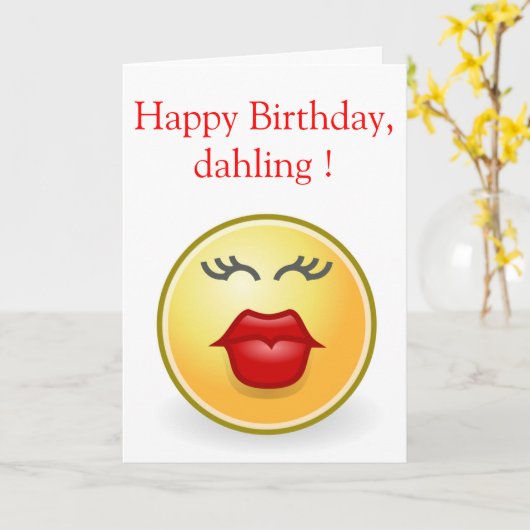 "HAPPY BIRTHDAY", DAHLING! KAART (Gele Bloem)