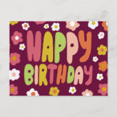 HAPPY BIRTHDAY Daisies Bubble Letters CUSTOM Bday Briefkaart (Voorkant)