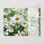 Happy Birthday Daisies voor Friend Briefkaart<br><div class="desc">Sweet Happy Birthday briefkaart voor een dierbare vriend die een gebied met madeliefjes heeft.</div>