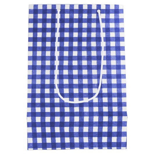 Happy Birthday Daisy op Blue Gingham Medium Cadeauzakje (Achterkant)
