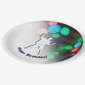 Happy Birthday Dance Party lichten Papieren Bordje (Gekanteld)