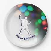 Happy Birthday Dance Party lichten Papieren Bordje (Voorkant)