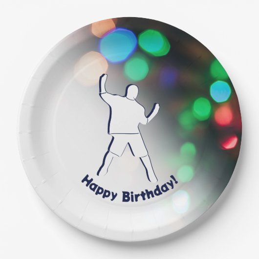 Happy Birthday Dance Party lichten Papieren Bordje (Voorkant)