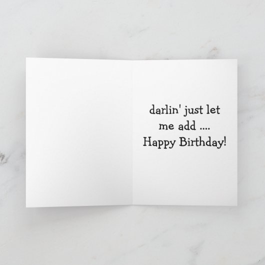 HAPPY BIRTHDAY DARLIN' SOUTHERN TEKST STIJL KAART (Binnen)