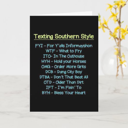 HAPPY BIRTHDAY DARLIN' SOUTHERN TEKST STIJL KAART (Gele Bloem)